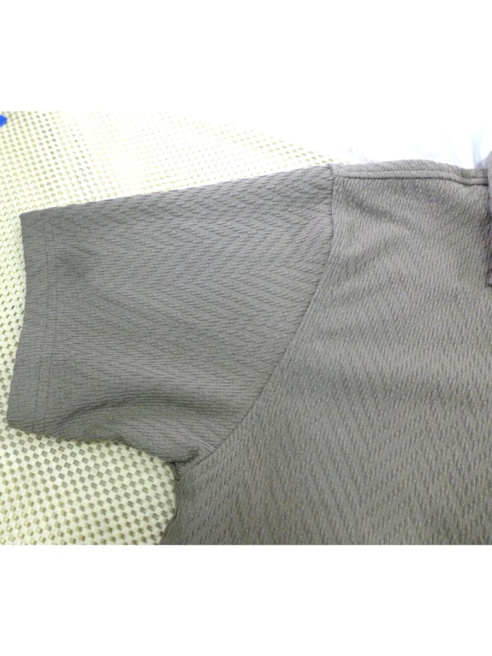 Original Deluxe Supply Mens Button-Up Shirt L Khaki Chevron Texture Lightweight - Picture 9 of 10